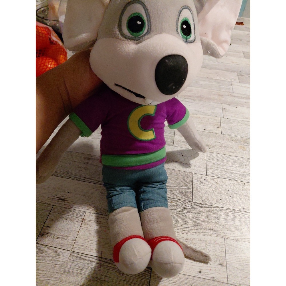 Chuck E Cheese Mouse Plush Stuffed Animal 16" Plush‎ Toy Restaurant Collectible